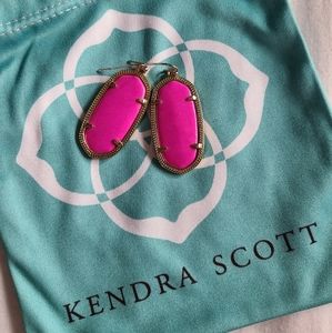 Kendra Scott ELLE gold drop earrings in Hot Pink